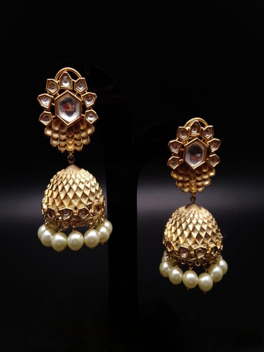 JHUMKA IN KUNDAN (VILANDI) STYLE | DESIGN - 90041