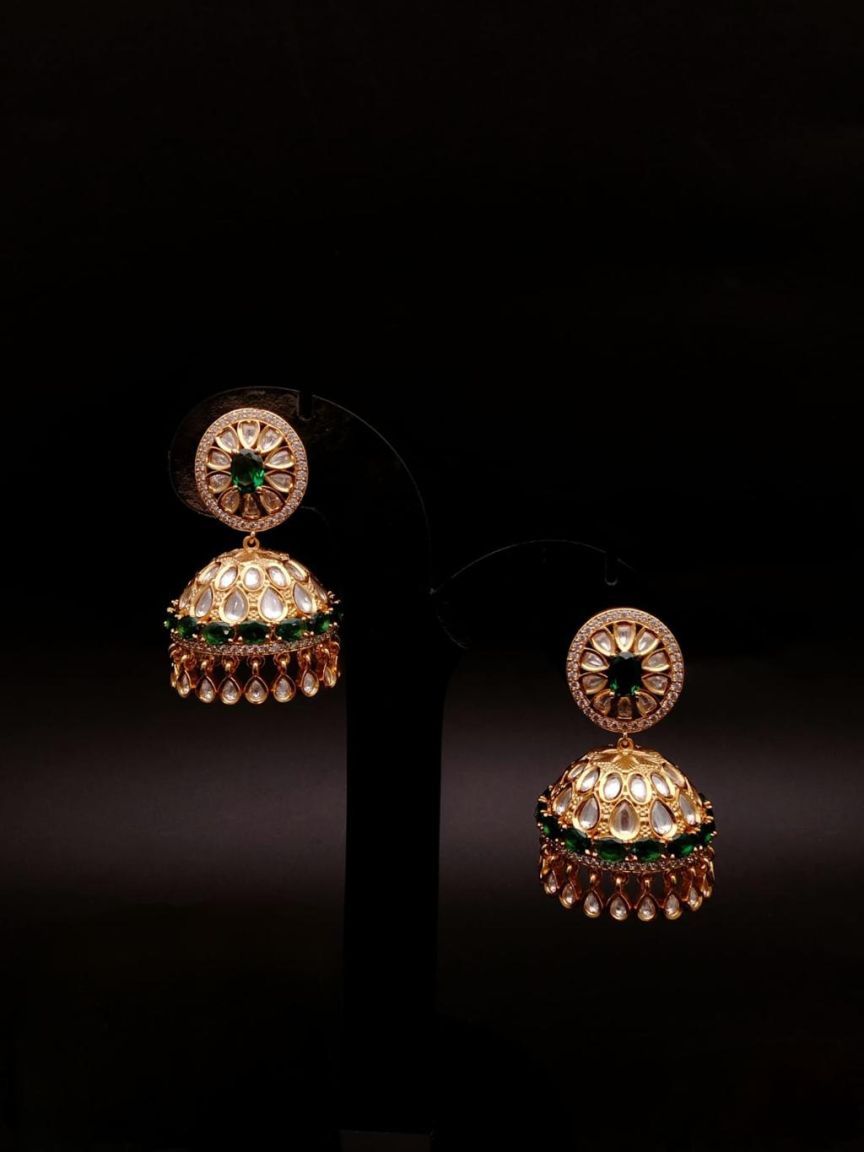 JHUMKA IN KUNDAN (VILANDI) STYLE | DESIGN - 90043