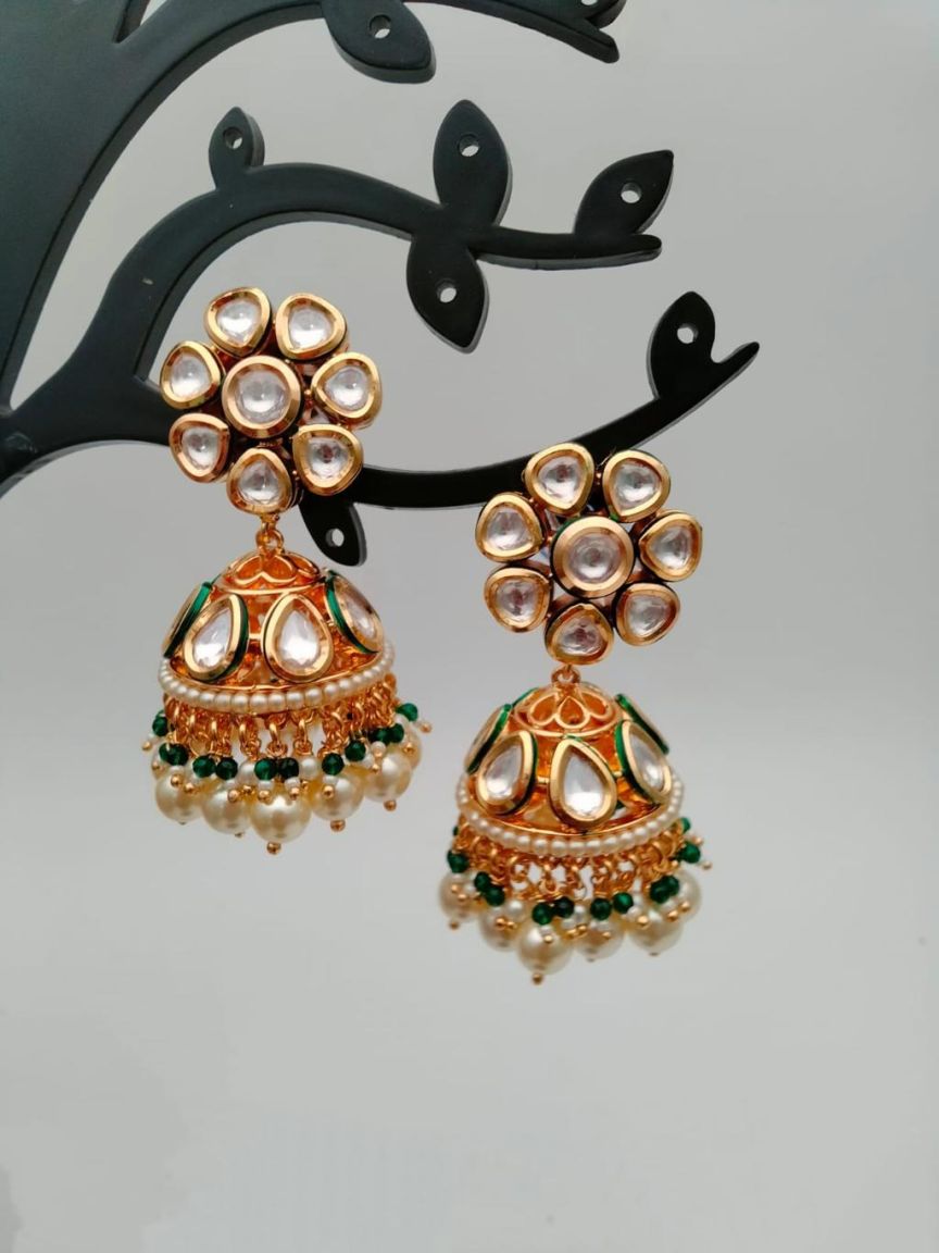 JHUMKA IN KUNDAN (VILANDI) STYLE | DESIGN - 90044
