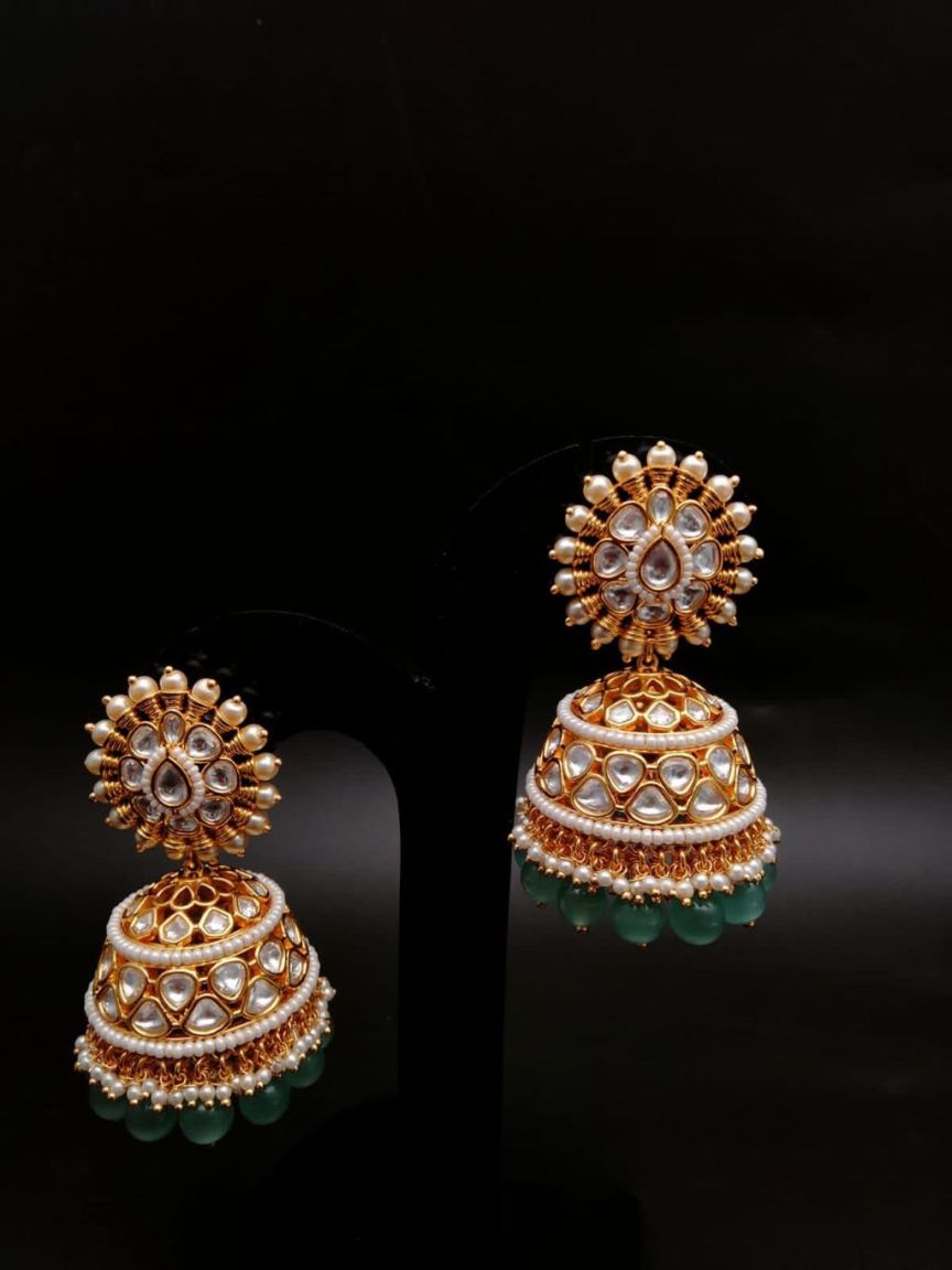 JHUMKA IN KUNDAN (VILANDI) STYLE | DESIGN - 90045