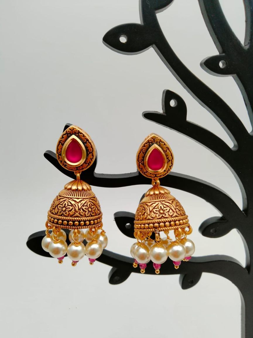 JHUMKA IN KUNDAN (VILANDI) STYLE | DESIGN - 90051