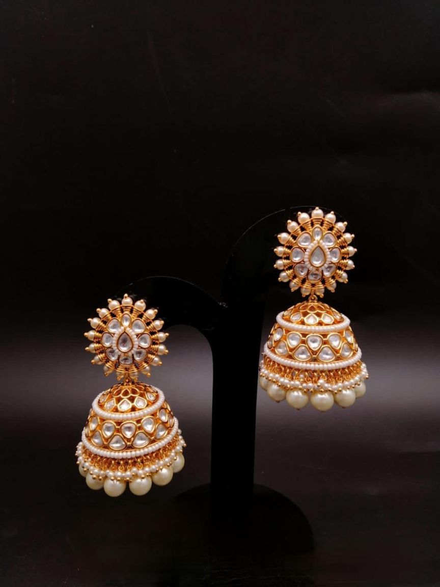 JHUMKA IN KUNDAN (VILANDI) STYLE | DESIGN - 90055