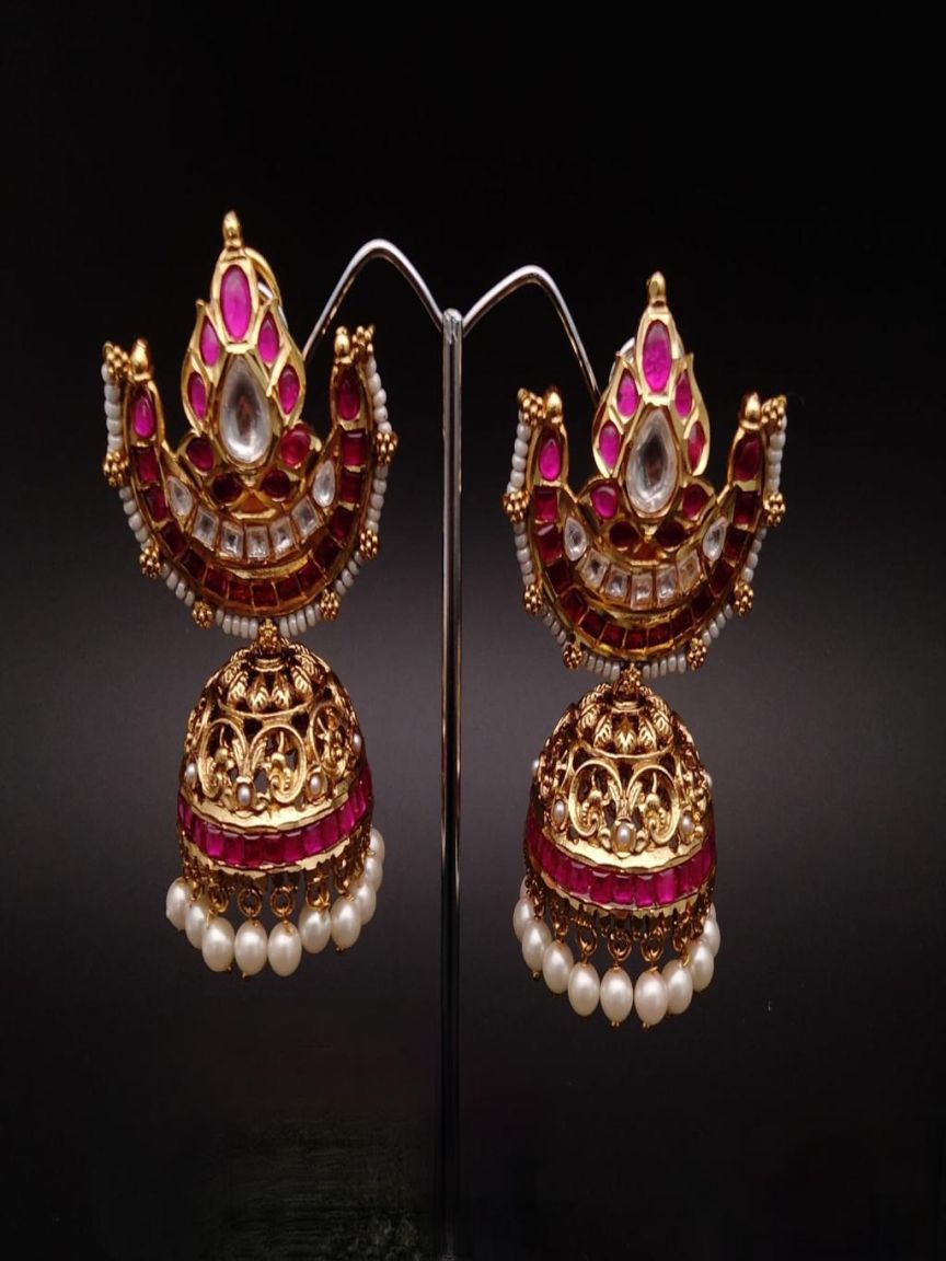 JHUMKA IN KUNDAN (VILANDI) STYLE | DESIGN - 90056