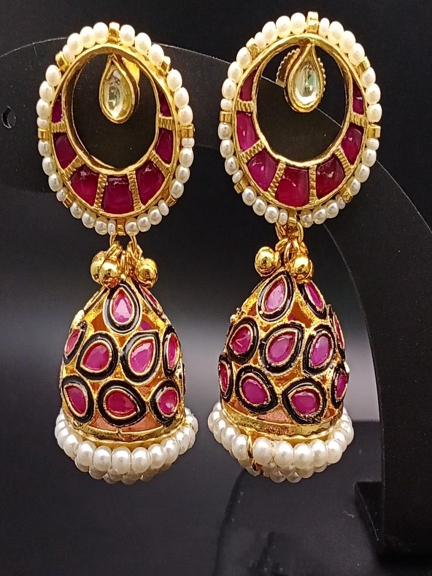 JHUMKA IN KUNDAN (VILANDI) STYLE | DESIGN - 90057