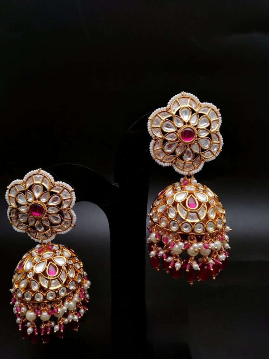 JHUMKA IN KUNDAN (VILANDI) STYLE | DESIGN - 90059