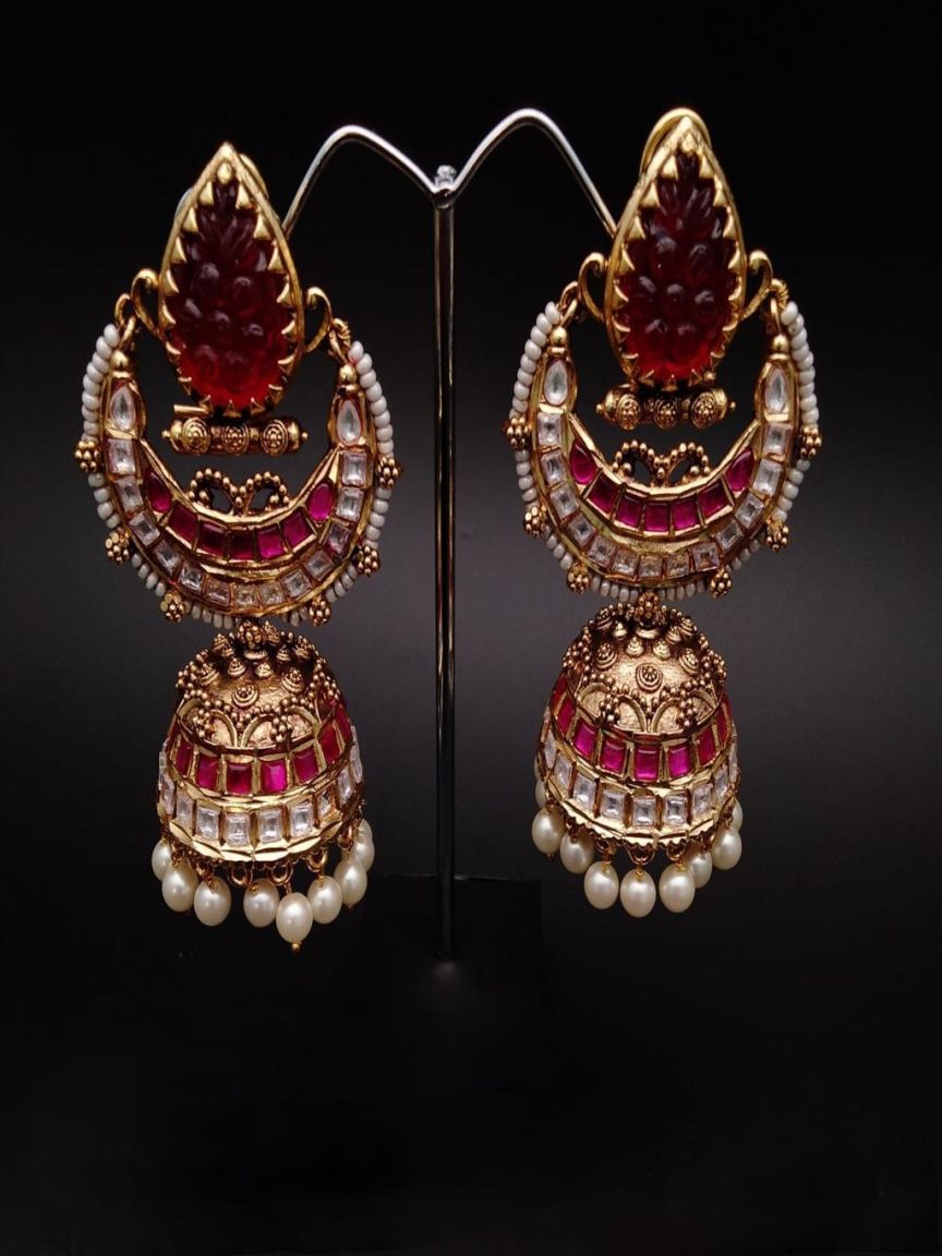 JHUMKA IN KUNDAN (VILANDI) STYLE | DESIGN - 90062