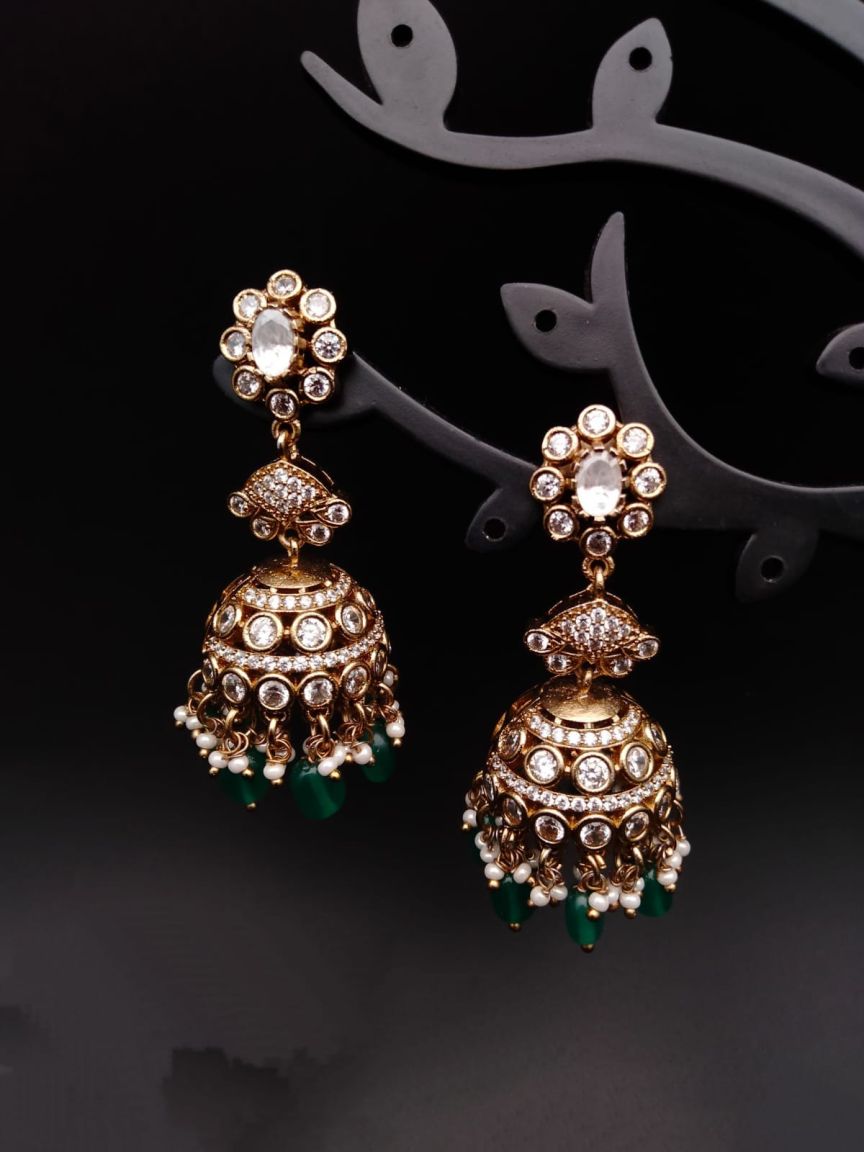 JHUMKA IN KUNDAN (VILANDI) STYLE | DESIGN - 90063