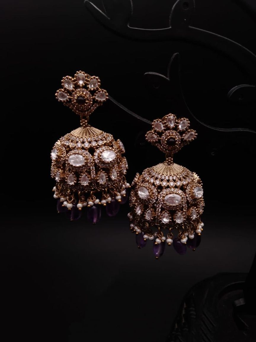 JHUMKA IN KUNDAN (VILANDI) STYLE | DESIGN - 90065