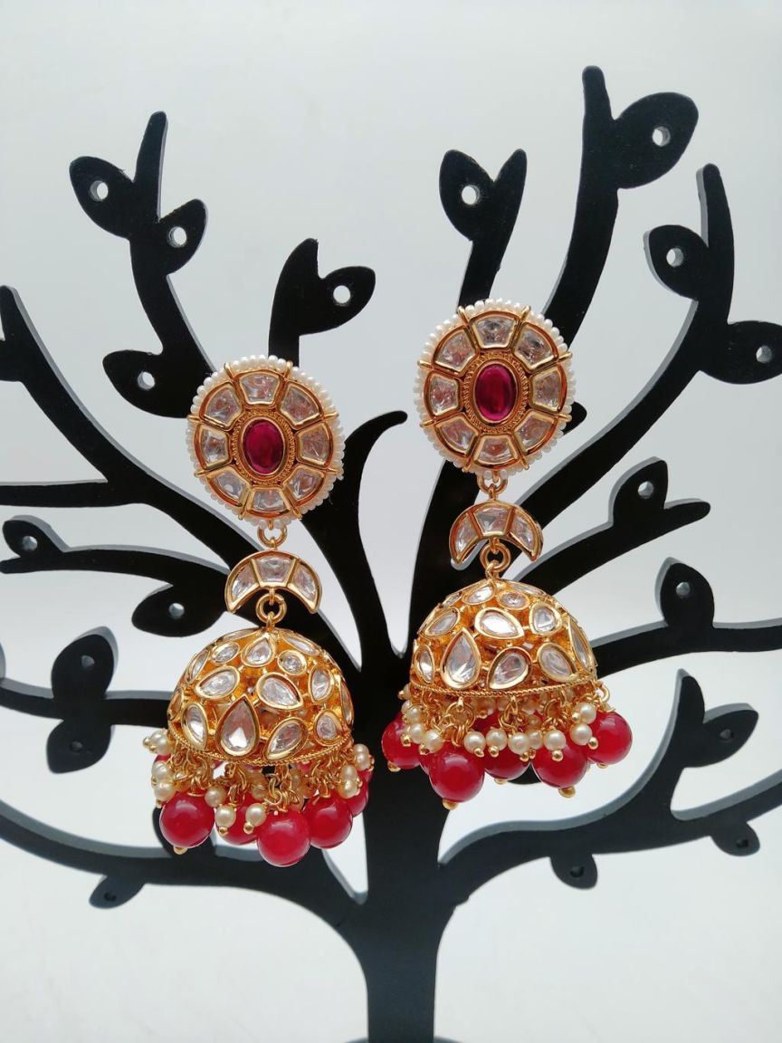 JHUMKA IN KUNDAN (VILANDI) STYLE | DESIGN - 90071