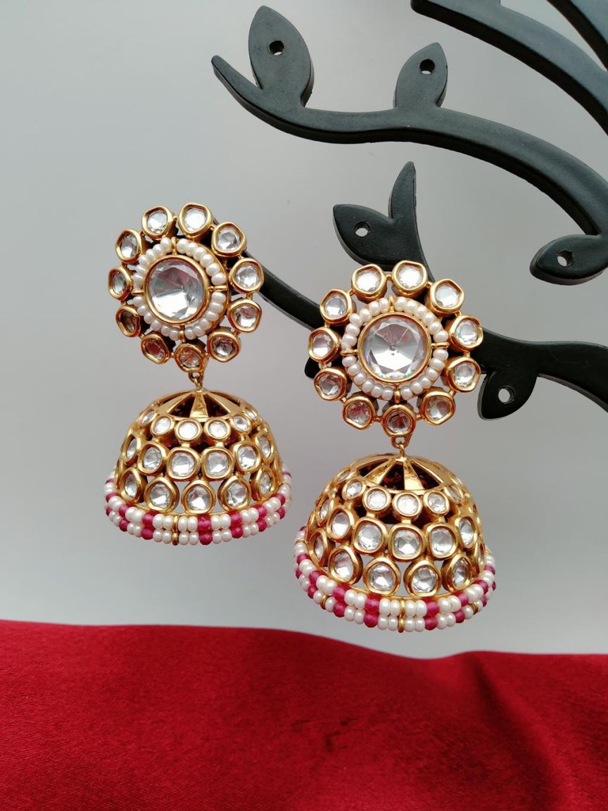 JHUMKA IN KUNDAN (VILANDI) STYLE | DESIGN - 90082