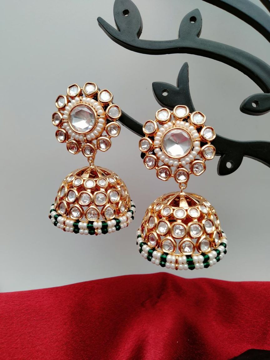 JHUMKA IN KUNDAN (VILANDI) STYLE | DESIGN - 90084