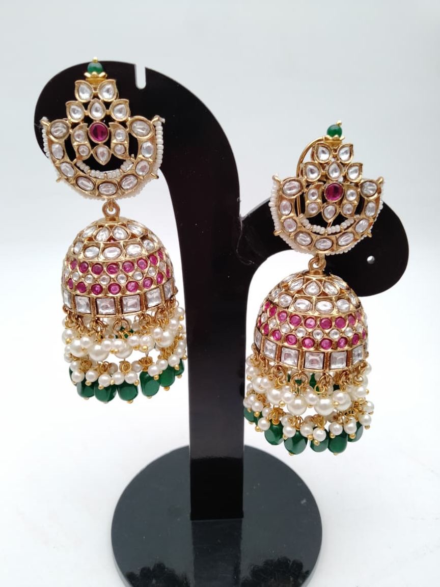 JHUMKA IN KUNDAN (VILANDI) STYLE | DESIGN - 90087