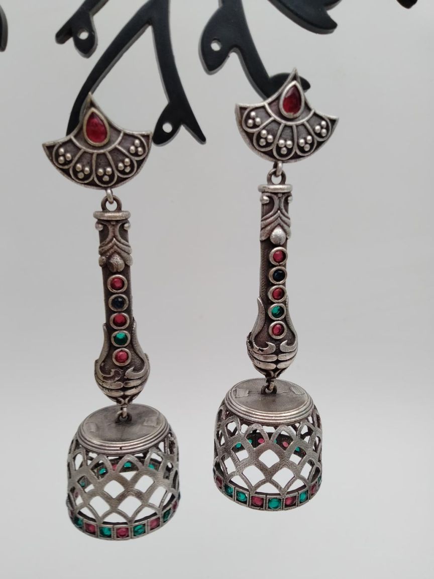 JHUMKA IN OXYDIZED POLISHED STYLE | DESIGN - 96501