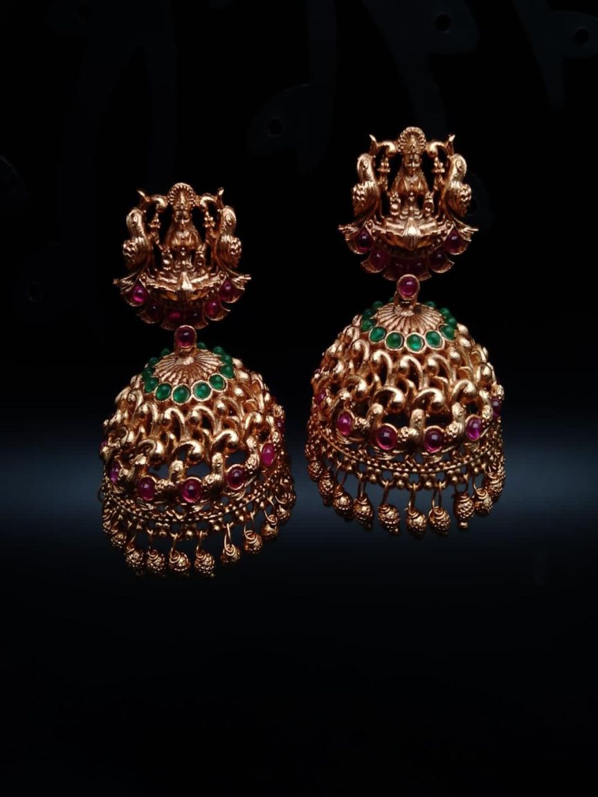 JHUMKA IN POLKI (GOLD POLISH) STYLE | DESIGN - 89021