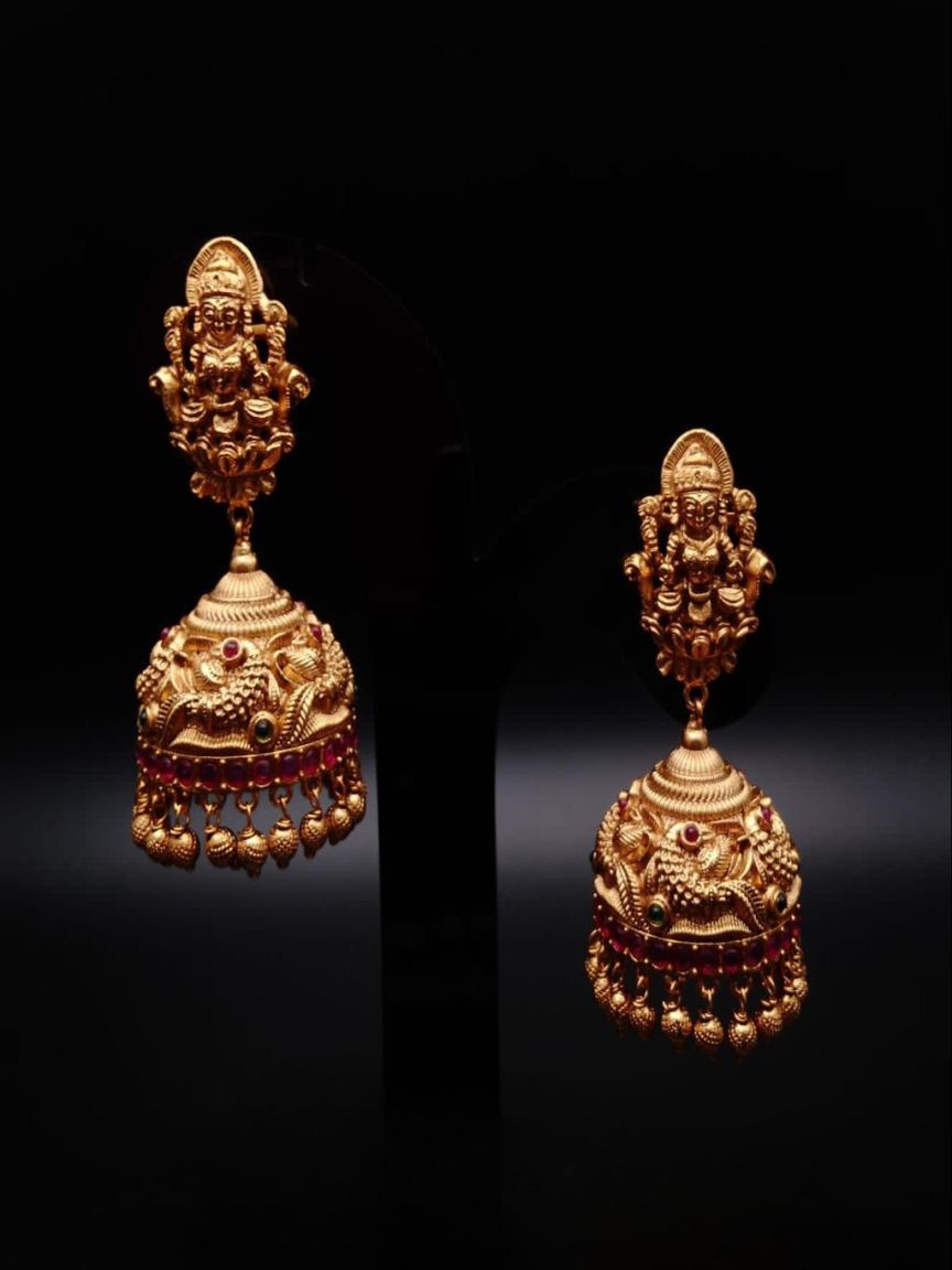 JHUMKA IN POLKI (GOLD POLISH) STYLE | DESIGN - 89038