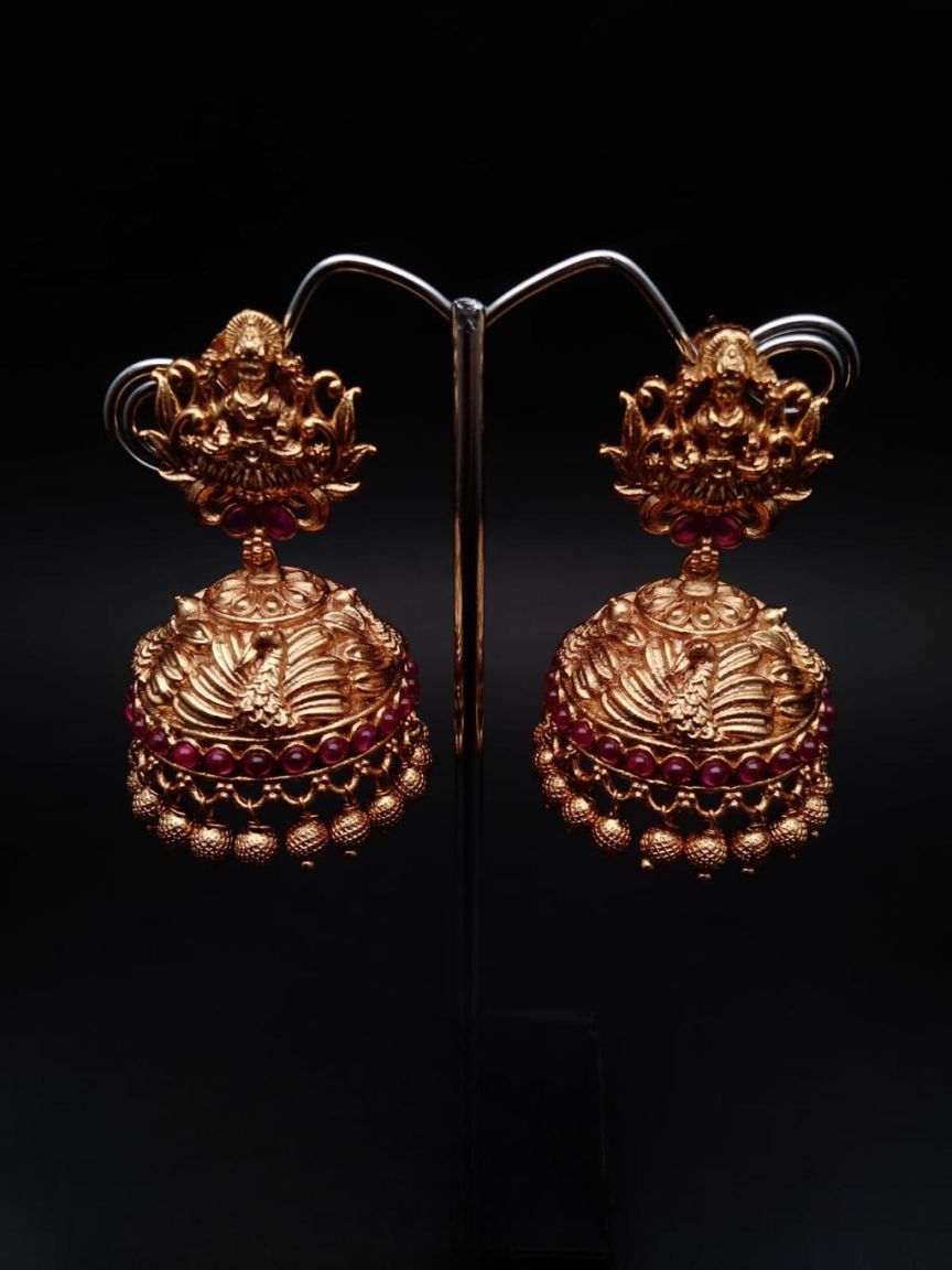 JHUMKA IN POLKI (GOLD POLISH) STYLE | DESIGN - 89039