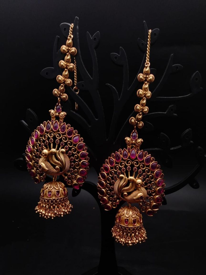 JHUMKA IN POLKI (GOLD POLISH) STYLE | DESIGN - 89046