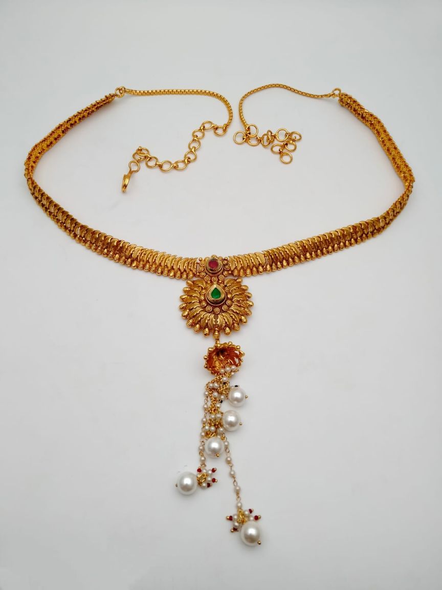 KAMARPATTA IN POLKI (GOLD POLISH) STYLE | DESIGN - 92004