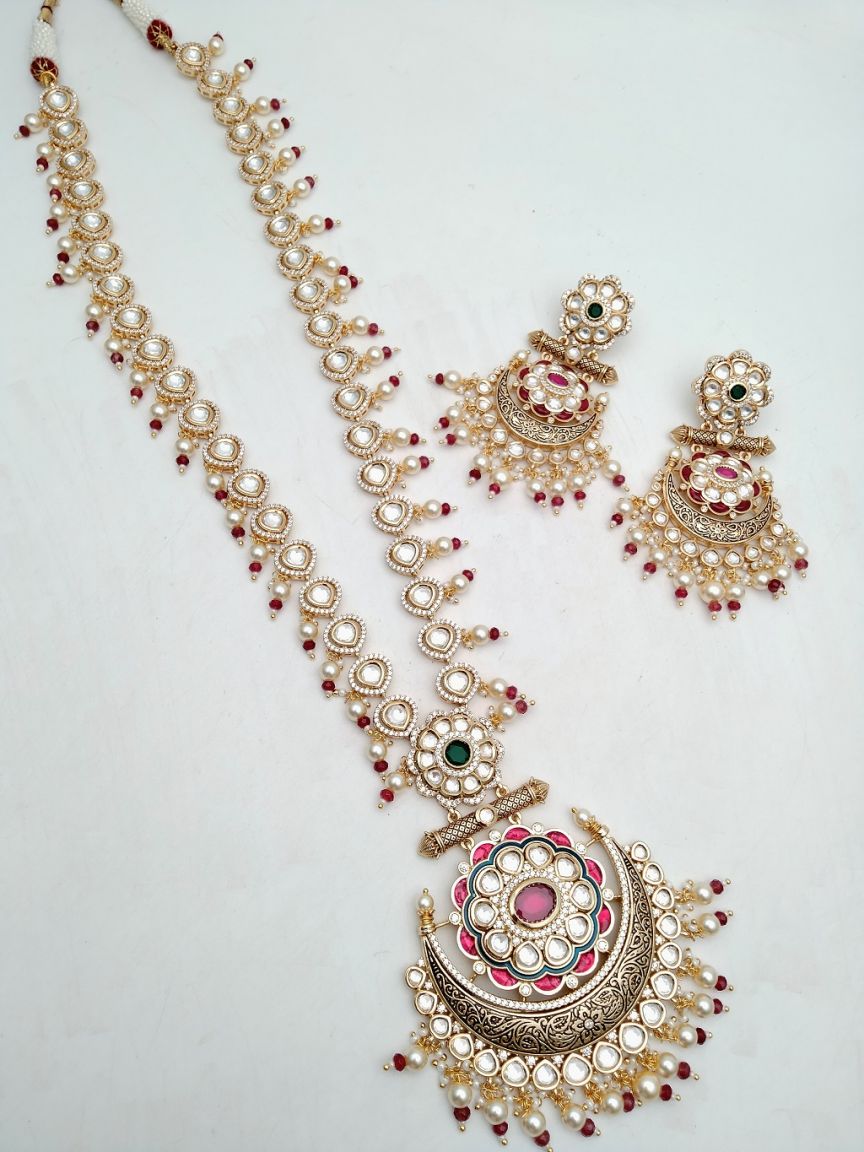LONG SET IN KUNDAN (VILANDI) STYLE | DESIGN - 28043