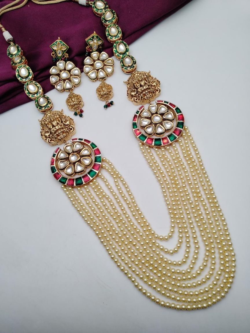 LONG SET IN KUNDAN (VILANDI) STYLE | DESIGN - 28069