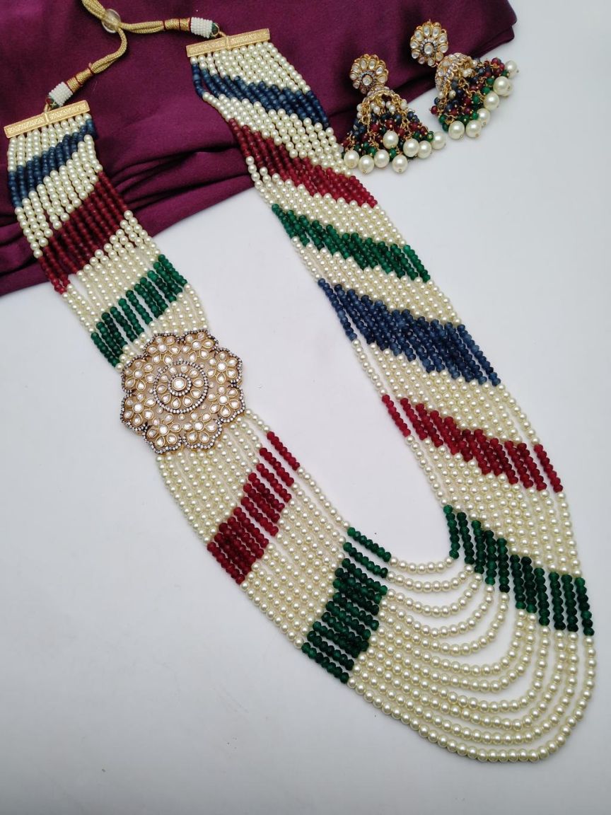 LONG SET IN KUNDAN (VILANDI) STYLE | DESIGN - 28073