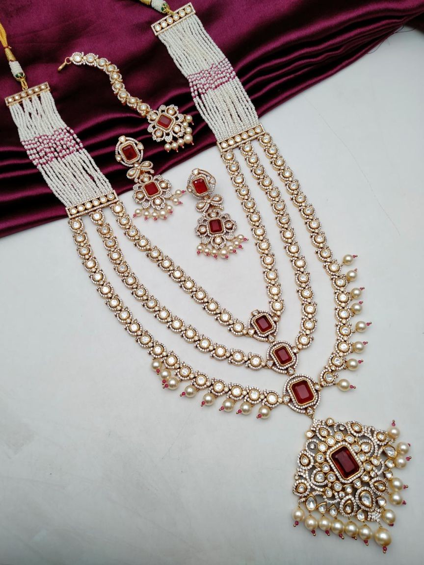 LONG SET IN KUNDAN (VILANDI) STYLE | DESIGN - 28096