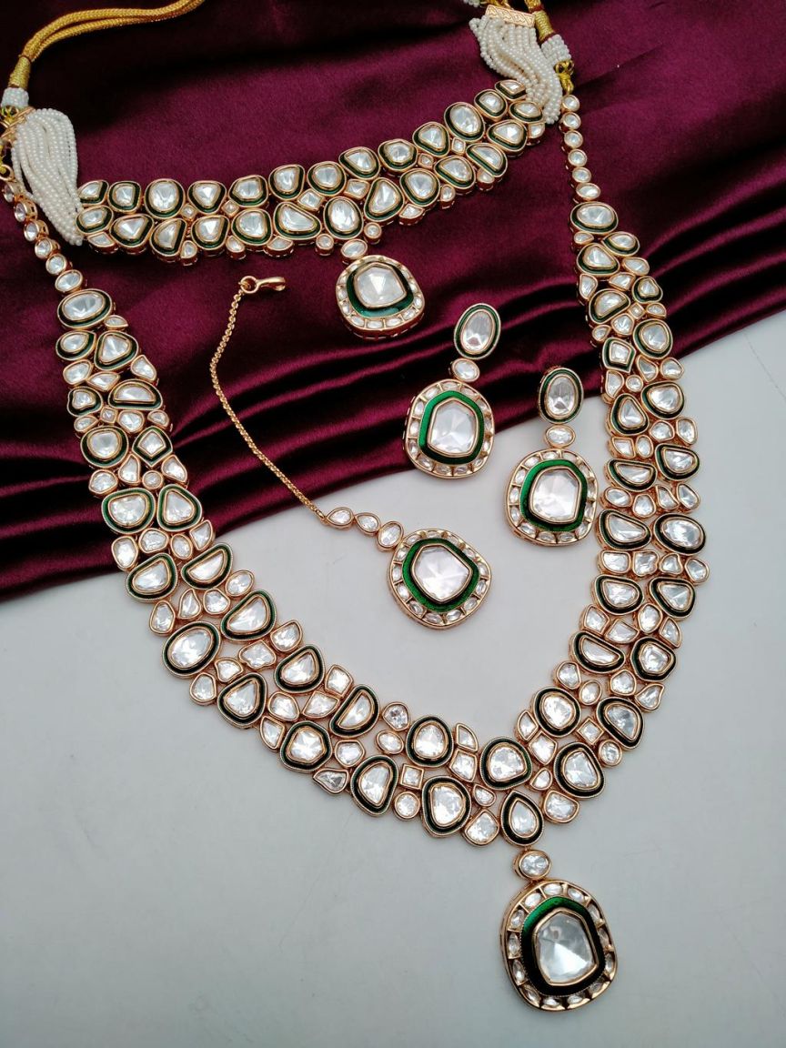 LONG SET IN KUNDAN (VILANDI) STYLE | DESIGN - 28105