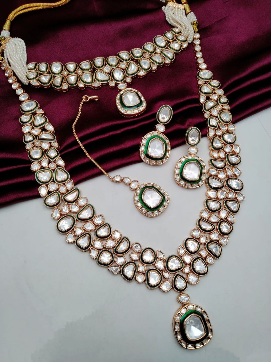 LONG SET IN KUNDAN (VILANDI) STYLE | DESIGN - 28112
