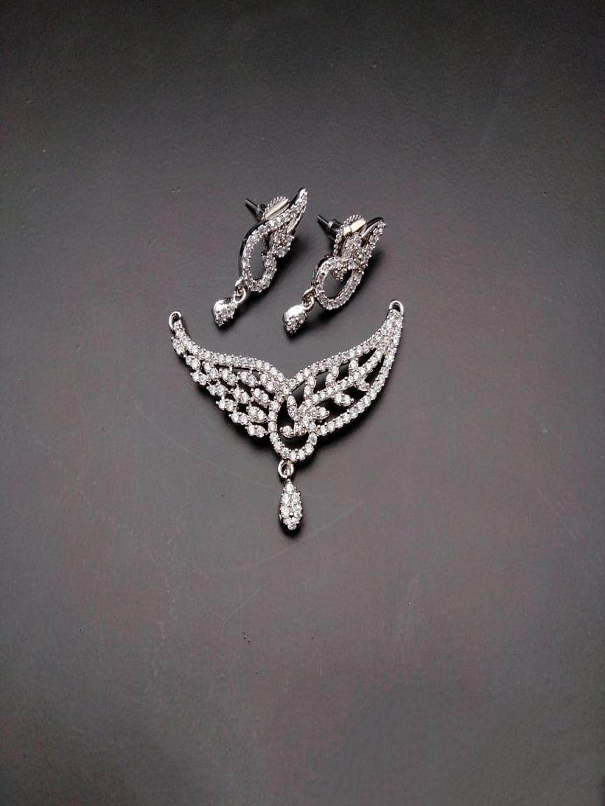 MANGALSUTRA PENDANT IN AMERICAN DIAMOND JEWELLERY STYLE | DESIGN - 42041