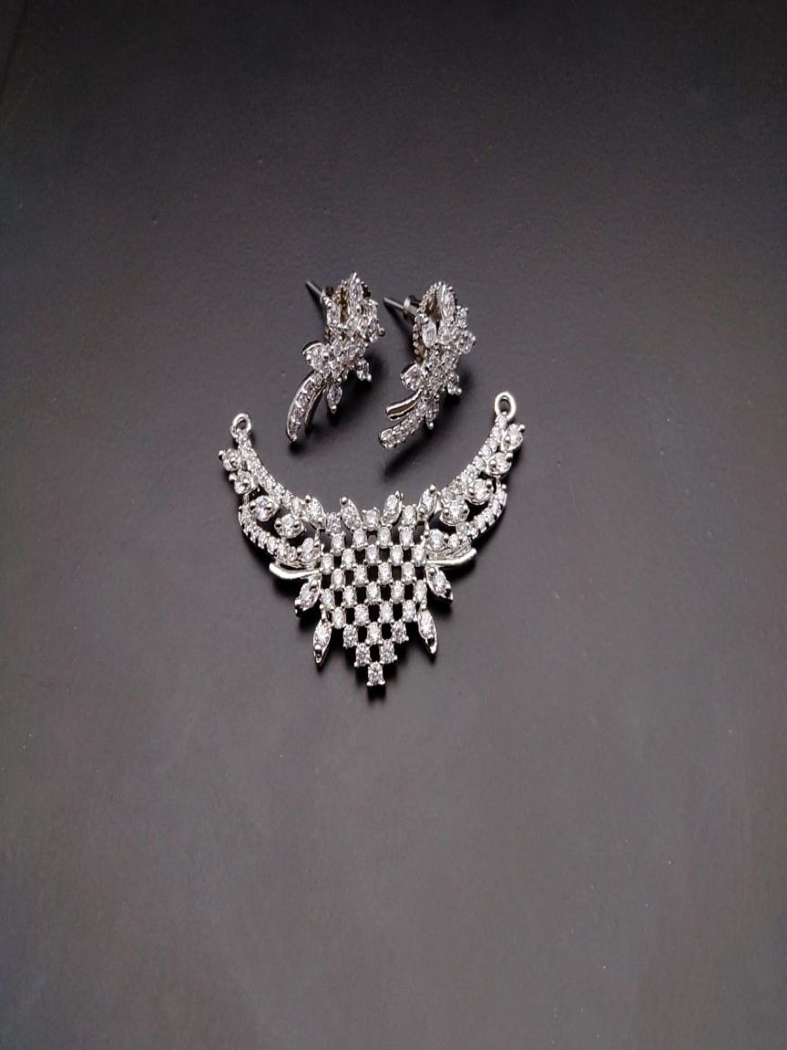 MANGALSUTRA PENDANT IN AMERICAN DIAMOND JEWELLERY STYLE | DESIGN - 42044