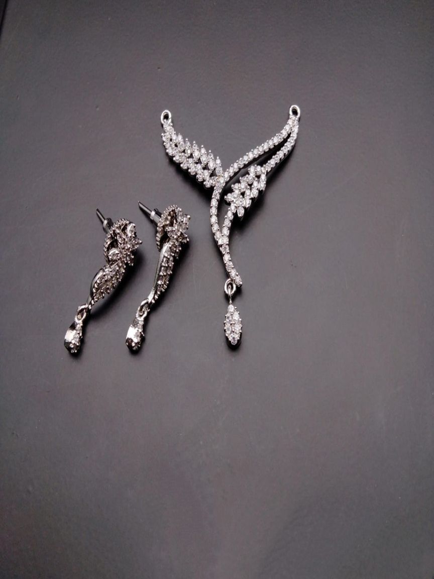 MANGALSUTRA PENDANT IN AMERICAN DIAMOND JEWELLERY STYLE | DESIGN - 42045