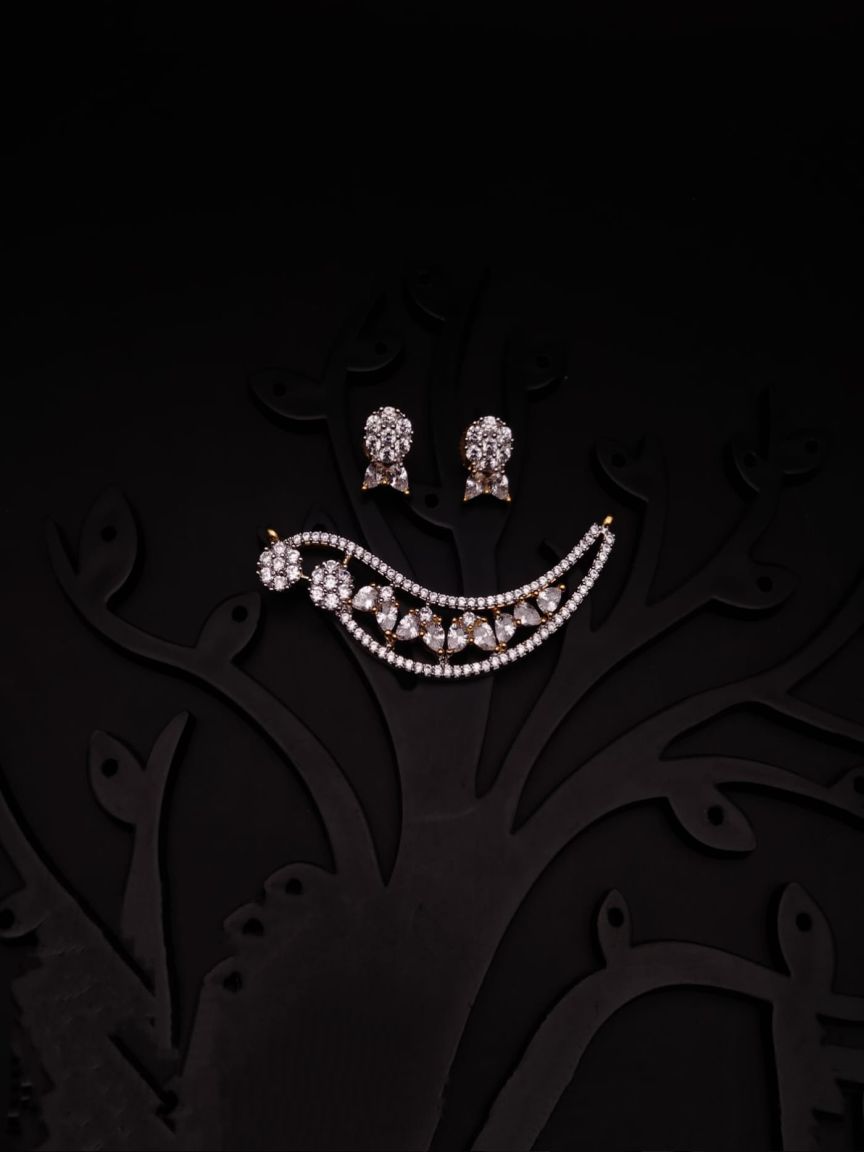 MANGALSUTRA PENDANT IN AMERICAN DIAMOND JEWELLERY STYLE | DESIGN - 42058