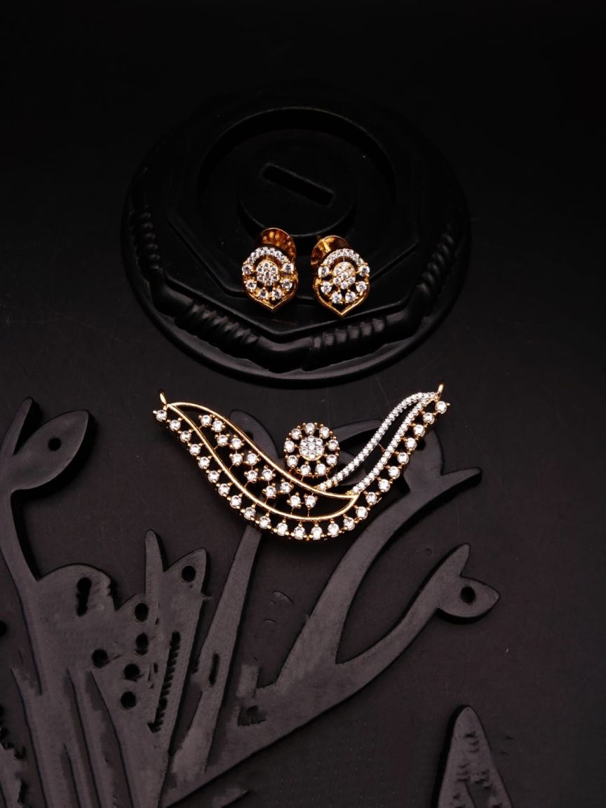 MANGALSUTRA PENDANT IN AMERICAN DIAMOND JEWELLERY STYLE | DESIGN - 42060