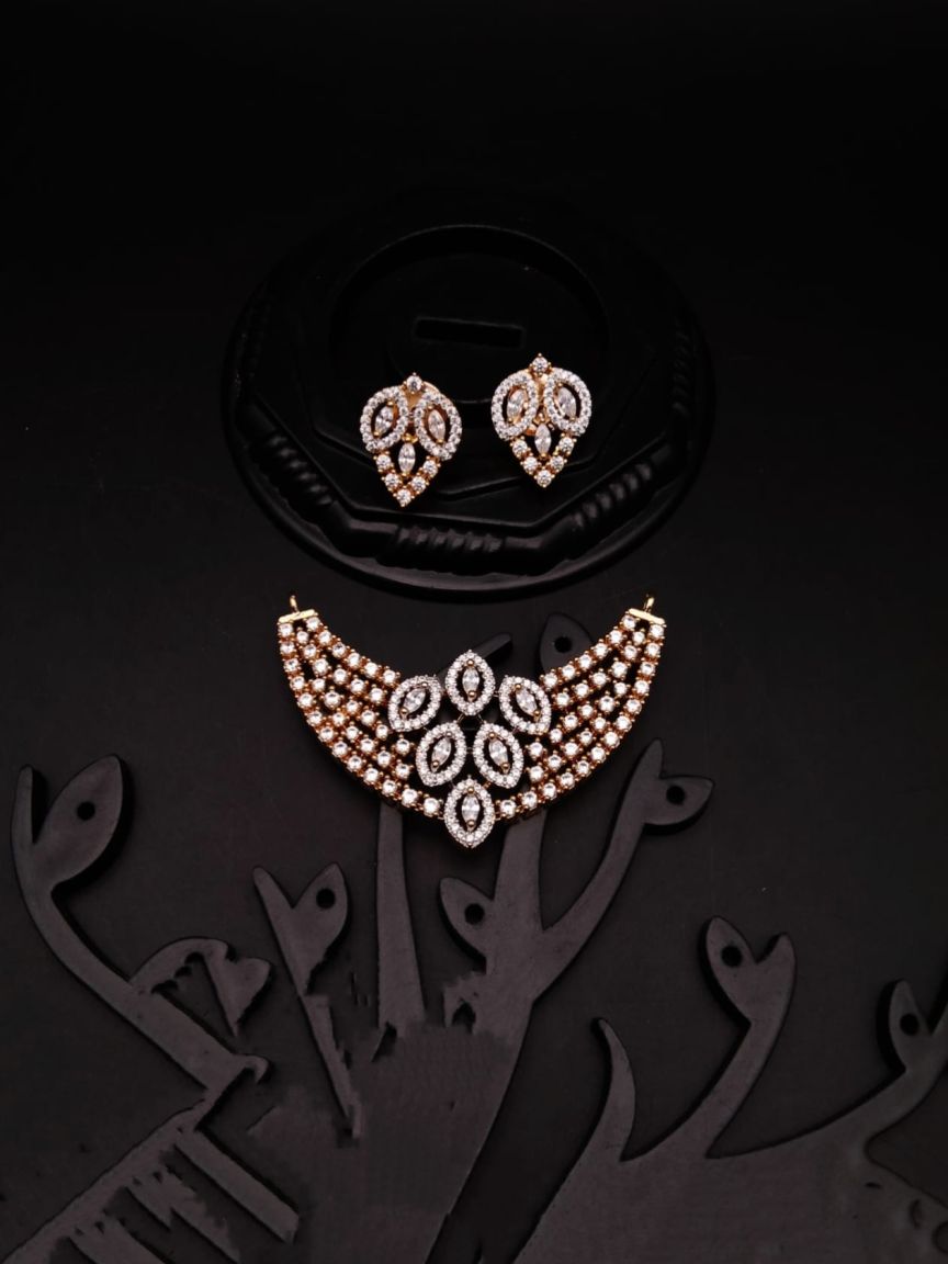 MANGALSUTRA PENDANT IN AMERICAN DIAMOND JEWELLERY STYLE | DESIGN - 42061