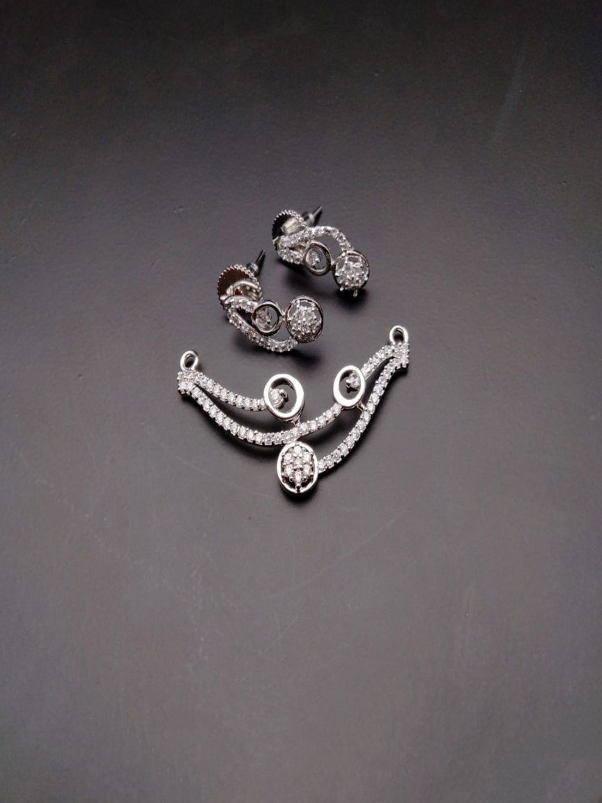 MANGALSUTRA PENDANT IN AMERICAN DIAMOND JEWELLERY STYLE | DESIGN - 42064