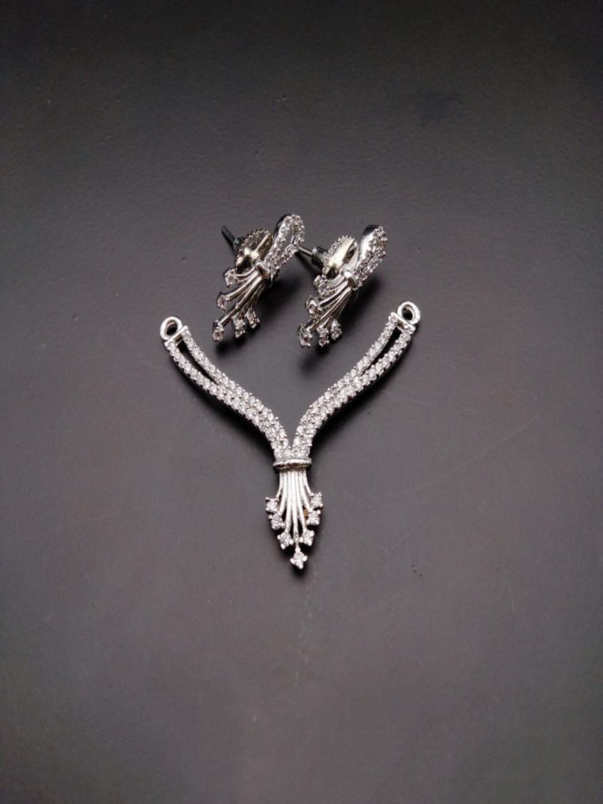 MANGALSUTRA PENDANT IN AMERICAN DIAMOND JEWELLERY STYLE | DESIGN - 42065