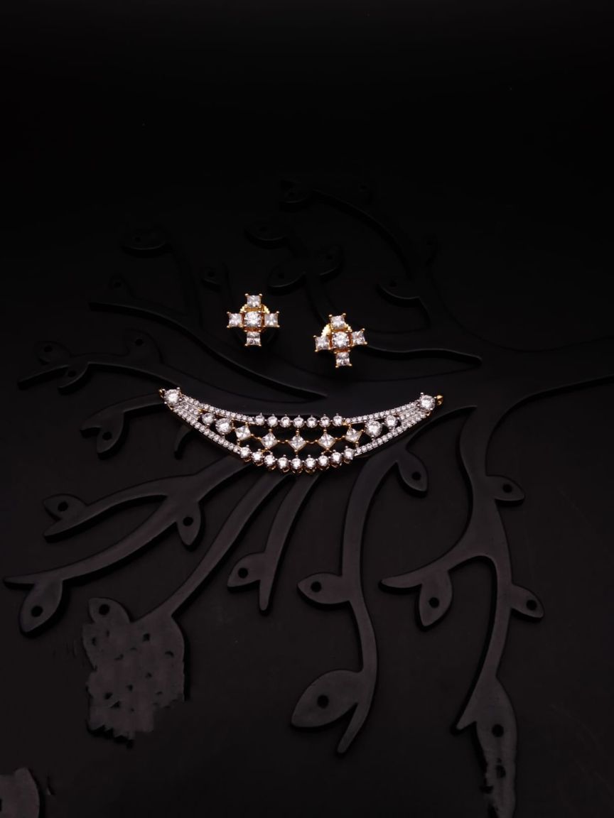 MANGALSUTRA PENDANT IN AMERICAN DIAMOND JEWELLERY STYLE | DESIGN - 42066