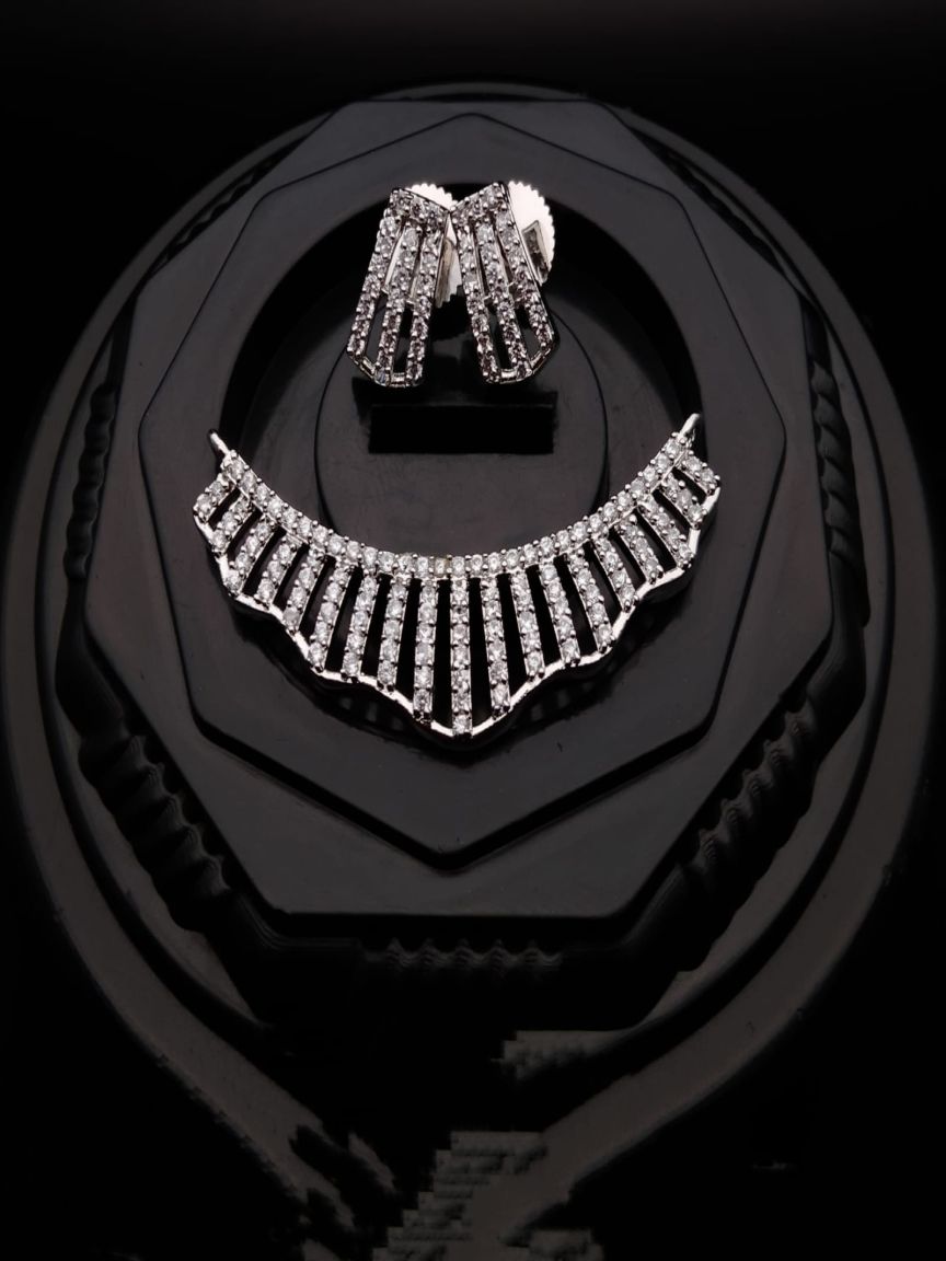 MANGALSUTRA PENDANT IN AMERICAN DIAMOND JEWELLERY STYLE | DESIGN - 42072