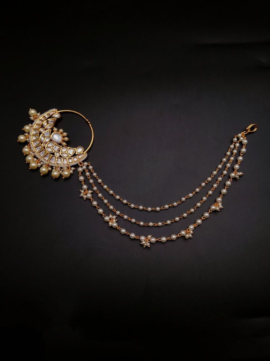 NOSE RING IN KUNDAN (VILANDI) STYLE | DESIGN - 23001