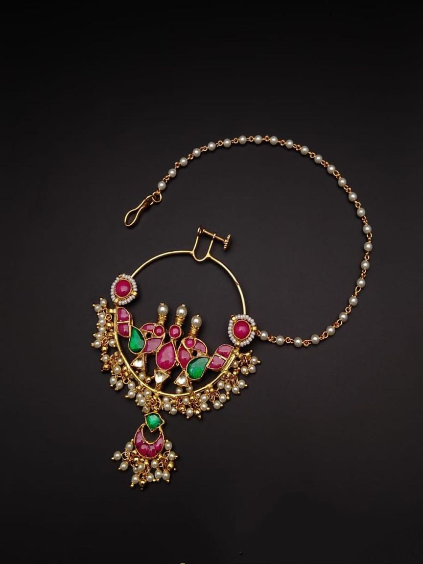 NOSE RING IN KUNDAN (VILANDI) STYLE | DESIGN - 23006