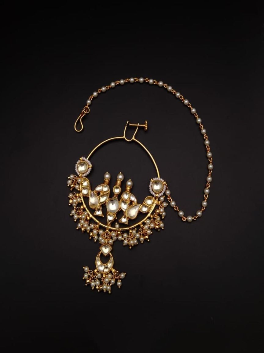 NOSE RING IN KUNDAN (VILANDI) STYLE | DESIGN - 23006