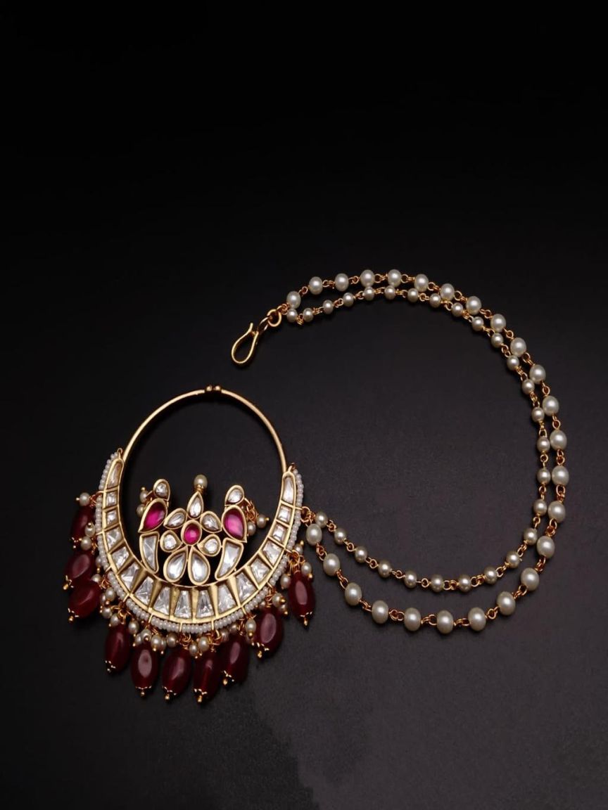 NOSE RING IN KUNDAN (VILANDI) STYLE | DESIGN - 23025