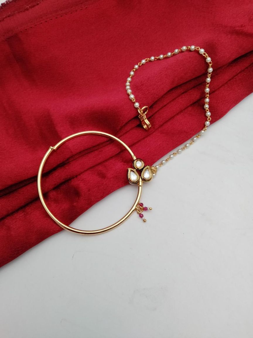 NOSE RING IN KUNDAN (VILANDI) STYLE | DESIGN - 23041