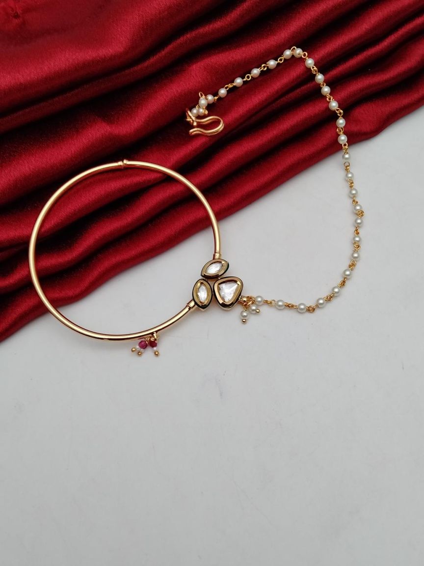 NOSE RING IN KUNDAN (VILANDI) STYLE | DESIGN - 23043
