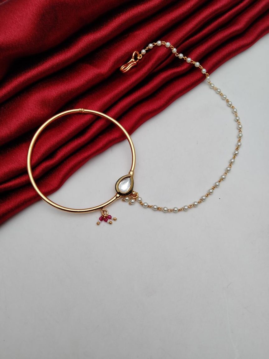 NOSE RING IN KUNDAN (VILANDI) STYLE | DESIGN - 23044