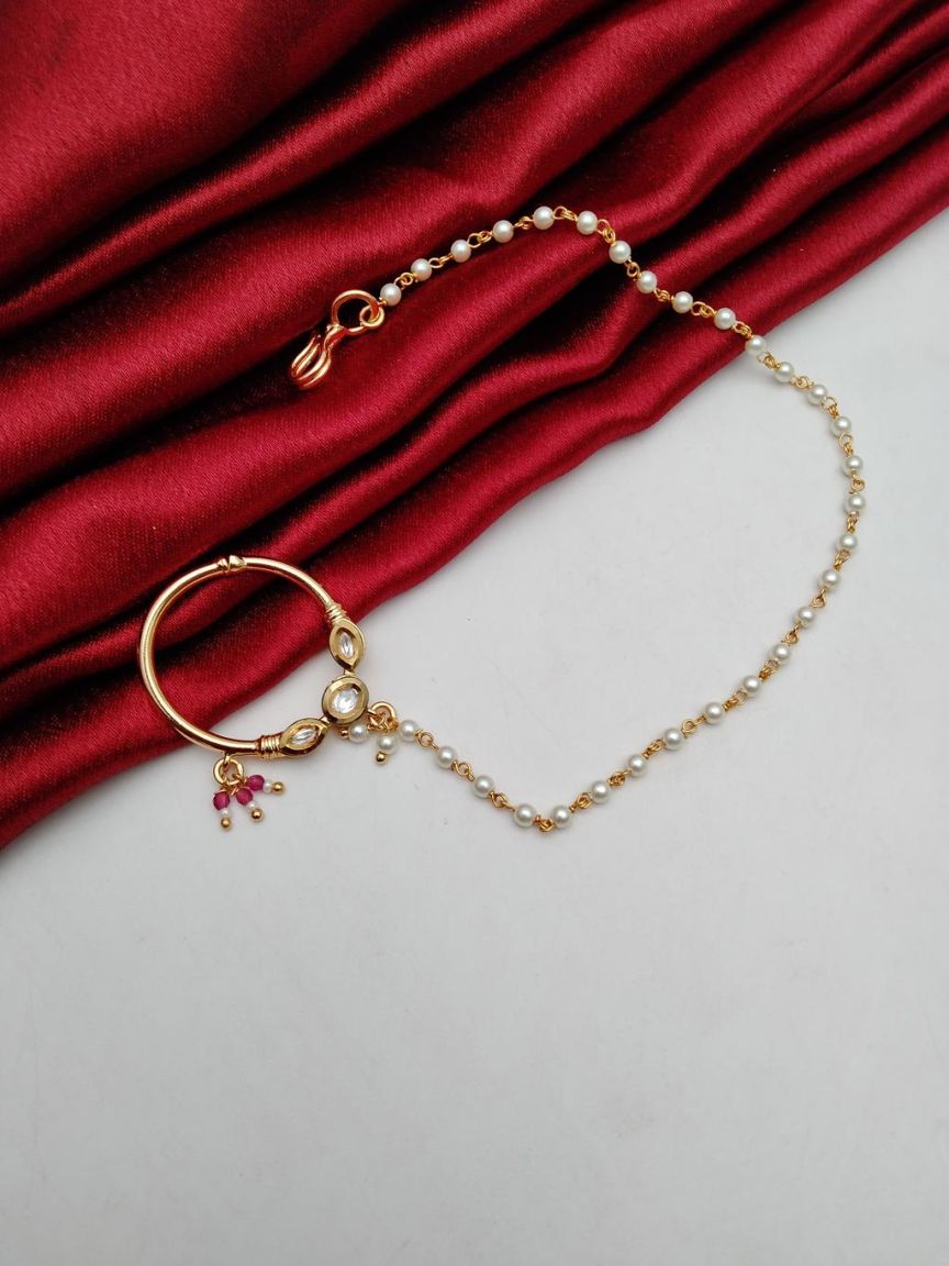 NOSE RING IN KUNDAN (VILANDI) STYLE | DESIGN - 23045