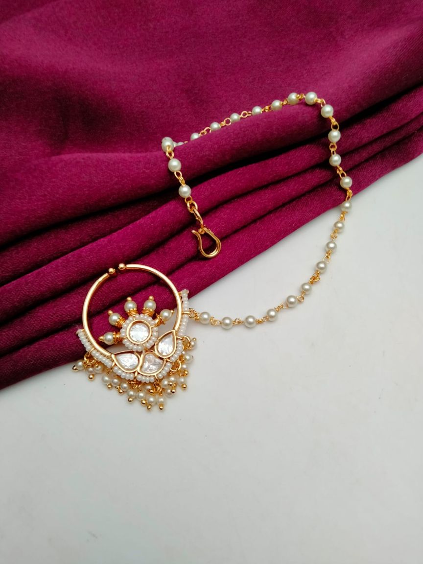 NOSE RING IN KUNDAN (VILANDI) STYLE | DESIGN - 23051
