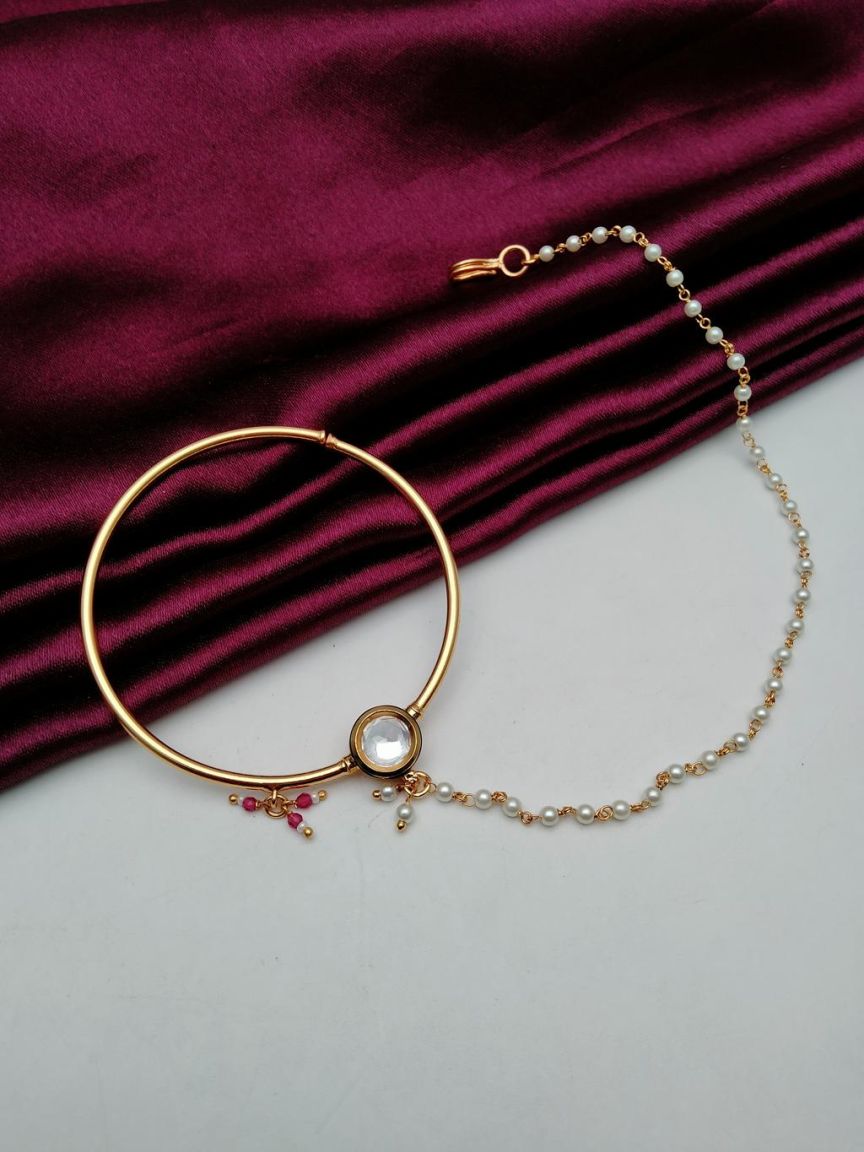 NOSE RING IN KUNDAN (VILANDI) STYLE | DESIGN - 23056