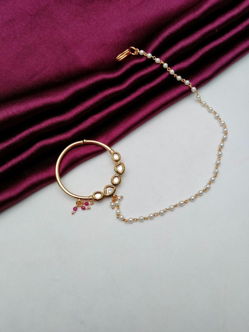 NOSE RING IN KUNDAN (VILANDI) STYLE | DESIGN - 23057