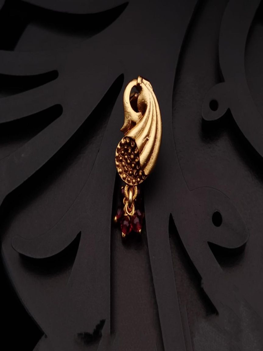NOSE RING IN POLKI (GOLD POLISH) STYLE | DESIGN - 40019